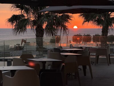 Beautiful outside terrace sunrise